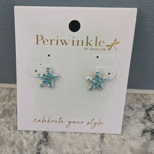 Periwinkle by Barlow Aqua Starfish Earrings New